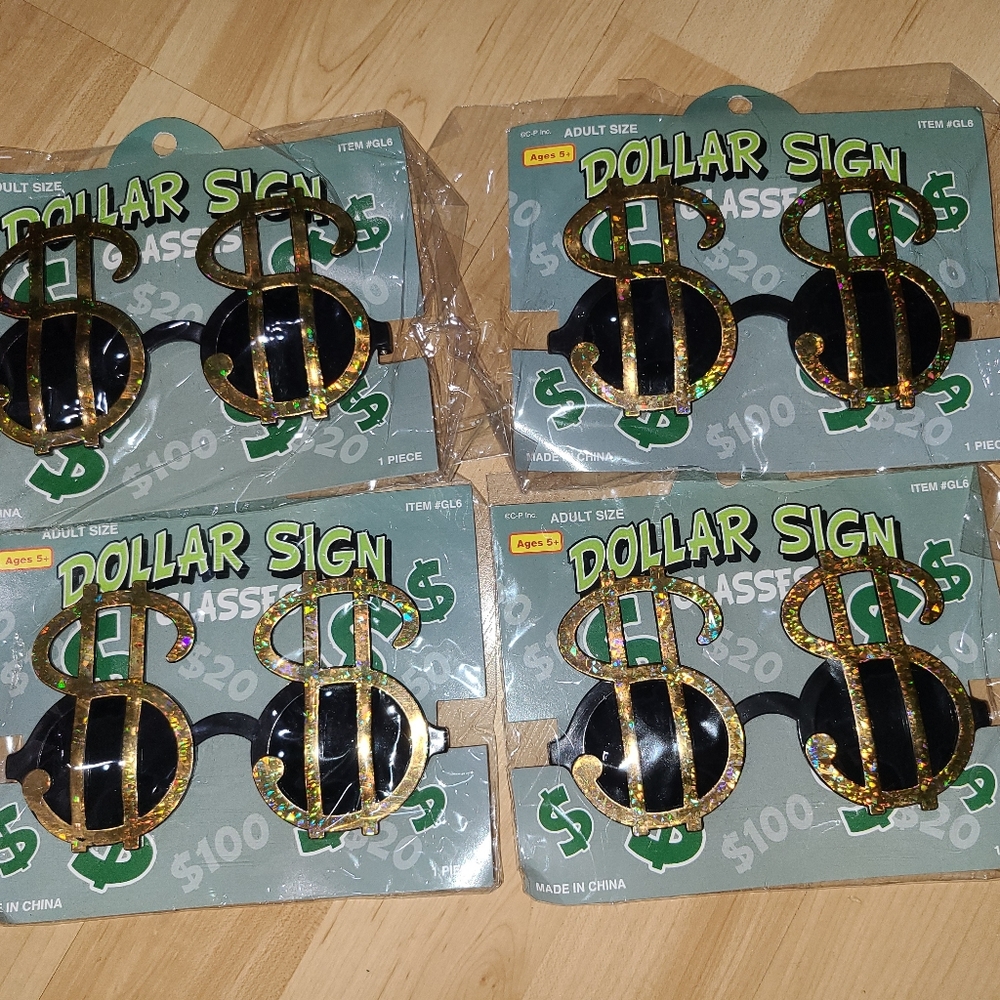 4 new dollar signs glasses